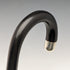 1930 British Vintage Men's Cane, Black Shaft, Sterling Silver Decorated Curved Handle, 92cm
